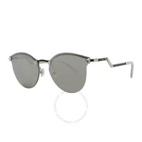 fendi ff 0040 s 35j 60|Fendi Iridia Silver Mirror Cat Eye Ladies Sunglasses FE .